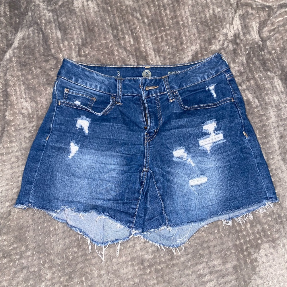 Ripped Jean Shortie Shorts